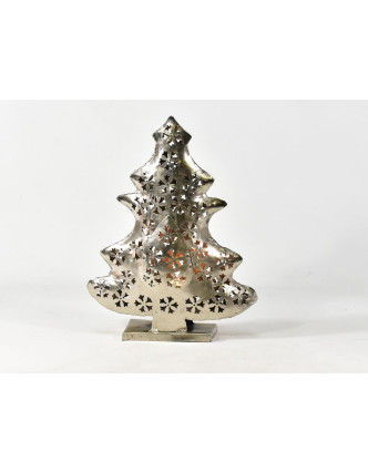 Vánoční stromek, kovový svícen, ruční práce, 40x30x10cm