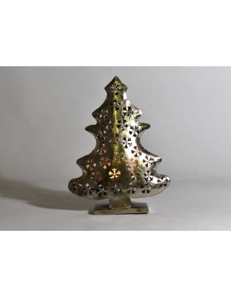 Vánoční stromek, kovový svícen, ruční práce, 40x30x10cm