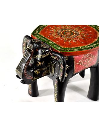 Stolička ve tvaru slona ručně malovaná, 38x28x30cm