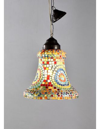 Skleněná mozaiková lampa, multibarevná, ruční práce, prům. 28cm, výs.30cm