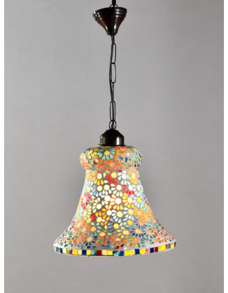 Skleněná mozaiková lampa, multibarevná, ruční práce, prům. 28cm, výs.30cm