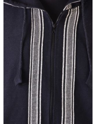 Pánská černo-šedá bunda s kapucí zapínaná na zip