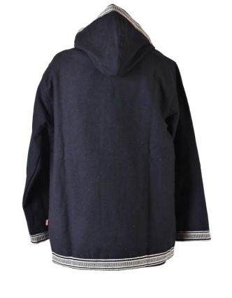 Pánská černo-šedá bunda s kapucí zapínaná na zip