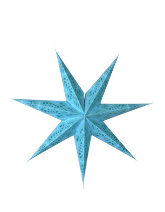 Tyrkysový papírový lampion hvězda "Psychedelic", 7 cípů, 60cm
