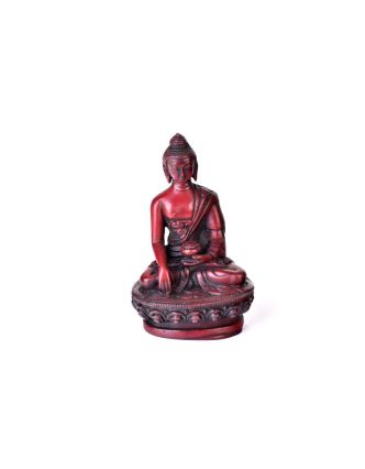 Soška Buddha Šákjamuni, červený, pryskyřice, 11,5cm