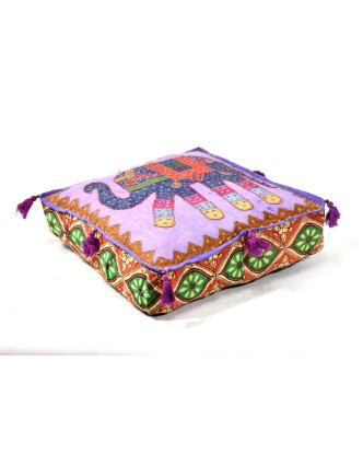 Meditační polštář, fialový, Elephant Design, čtvercový, 42x42x12cm