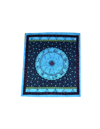 Přehoz, "Zodiac" modrý, batika, double, 210x240cm