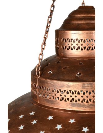 Kovová lampa v orientálním stylu, měděná patina, průměr 60cm