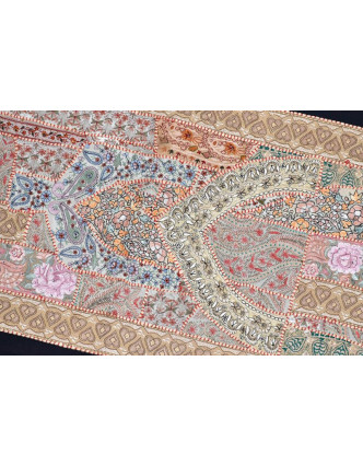 Unikátní patchworková tapiserie z Rajastanu, ruční práce, 80x45 cm