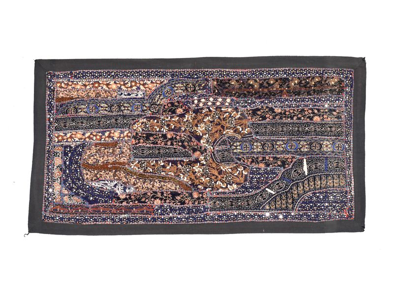 Patchworková tapiserie z Rajastanu, ruční práce, 80x45 cm
