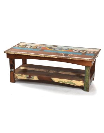 Konferenční stolek v "Goa" stylu, antik teak, 120x60x45cm