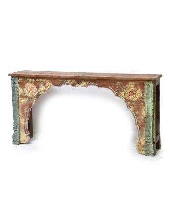 Konzolový stolek, ruční řezba, antik teak, 202x42x87cm