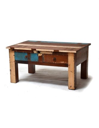 Konferenční stolek z antik teakového dřeva v "Goa" stylu, 60x90x46cm