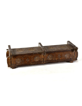 Antik dřevěná truhlička, ruční řezby, mango, 58x21x15cm