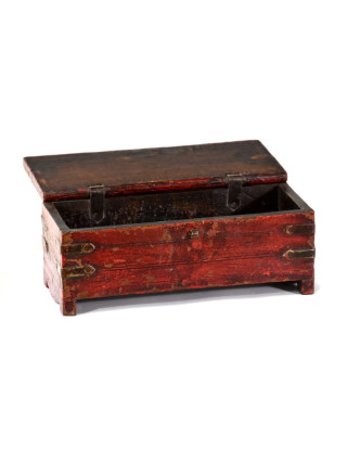 Stará dřevěná truhlička z teakového dřeva, 23x10x9cm