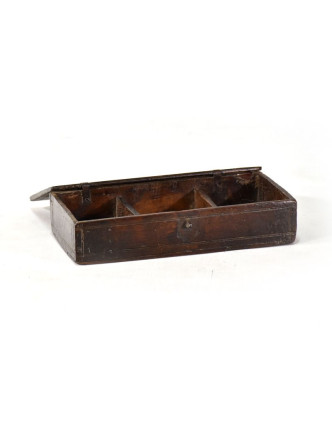 Stará dřevěná truhlička z teakového dřeva, 25x12x5cm