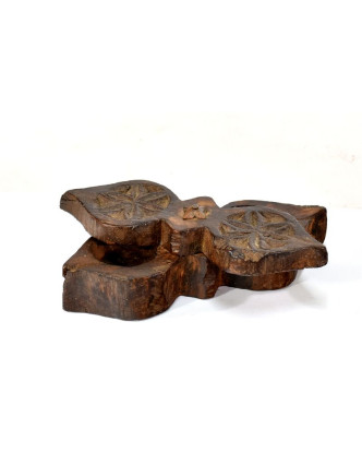 Krabička na Tiku, antik, teakové dřevo, ručně vyřezaná, 20x7x6cm