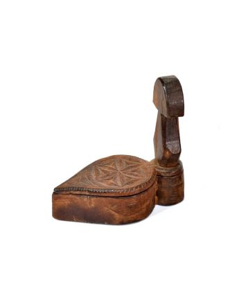 Krabička na Tiku, antik, teakové dřevo, ručně vyřezaná, 15x8x15cm