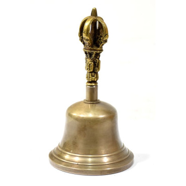 Dilbu, tibetský zvonek, antik patina, hladký, 15cm | SANU BABU