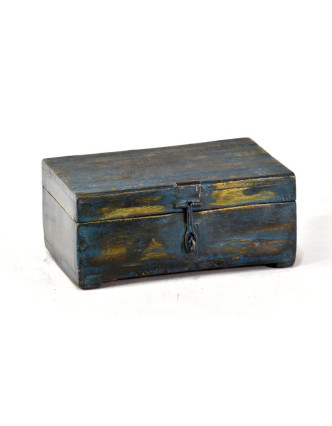 Stará dřevěná truhlička z teakového dřeva, 22x14x10cm