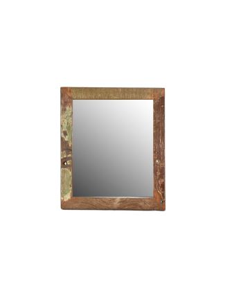 Zrcadlo v rámu, antik, teak, 42x36x2cm
