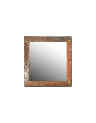 Zrcadlo v rámu, antik, teak, 39x36x2cm