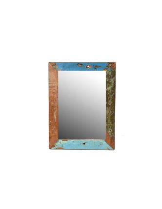 Zrcadlo v rámu, antik, teak, 36x27x2cm