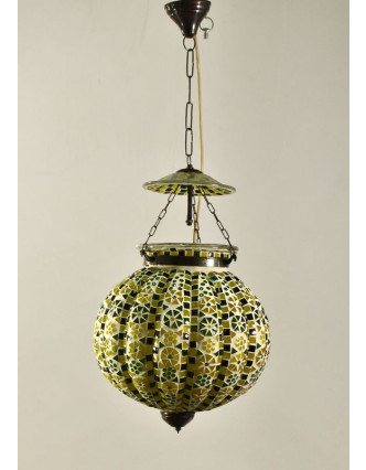 Skleněná mozaiková lampa, multibarevná, ruční práce, průměr 30cm, výška 30cm