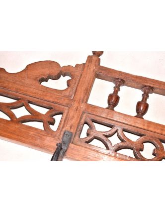 Dřevěný panel s hačky, antik teak, 78x20x3cm