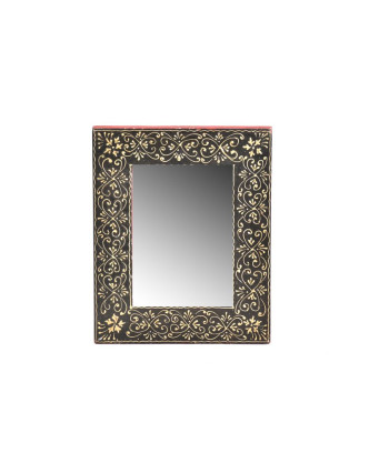 Malé zrcadlo v rámu z recyklovaného teakového dřeva, 20x25x2 cm