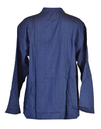 Tmavě modrá pánská košile s dlouhým rukávem a kapsičkou