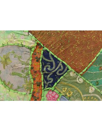 Taburet, Rajasthan, patchwork, Ari bohatá výšivka, zip, 48 x 38cm