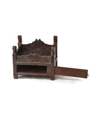 Odkládací stolek/stolička teakového dřeva, 48x35x44cm