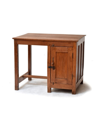 Starý psací stůl z teakového dřeva, 92x60x75cm