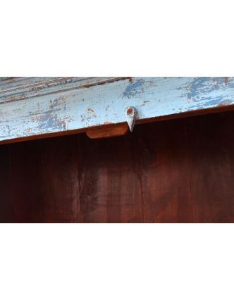 Prosklená skříň z antik teakového dřeva, 102x37x169cm