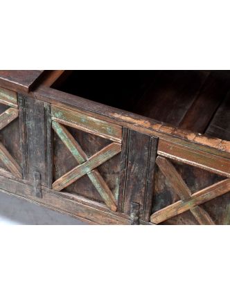 Lavice s úložným prostorem, antik teak, 135x71x101cm
