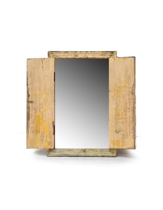 Zrcadlo ve staré okenici z teaku, 58x7x90cm