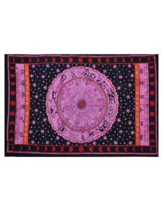 Přehoz, "Zodiac" růžový, batika, single,135x210cm