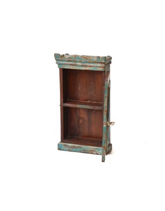 Prosklená skříňka z antik teakového dřeva, 39x16x71cm