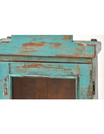 Prosklená skříňka z antik teakového dřeva, 42x17x72cm