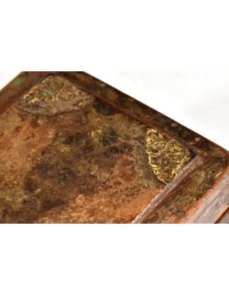 Šperkovnice se zrcadlem z antik teakového dřeva, 14x20x12cm