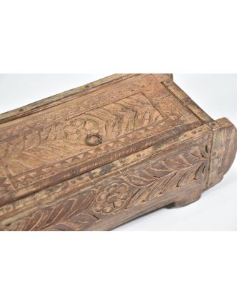 Antik dřevěná truhlička, ruční řezby, mango, 32x21x11cm