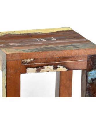 Stolička z antik teakového dřeva v "Goa" stylu, 26x24x30cm