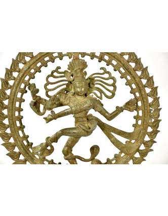 Tančící Šiva, mosazná soška, antik patina, 54cm