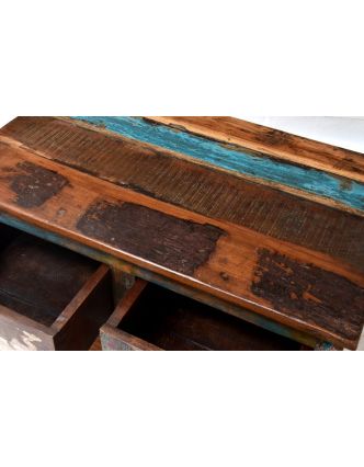 Odkládací stolek se šuplíky z antik teakového dřeva, 69x40x60cm