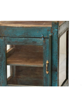 Prosklená skříňka z antik teakového dřeva, 48x50x67cm