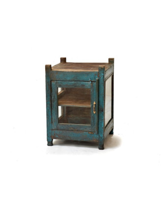 Prosklená skříňka z antik teakového dřeva, 48x50x67cm
