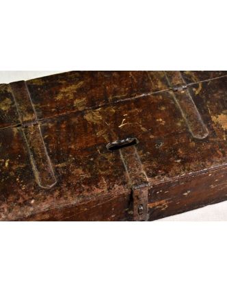Stará dřevěná truhlička z teakového dřeva, 24x10x7cm