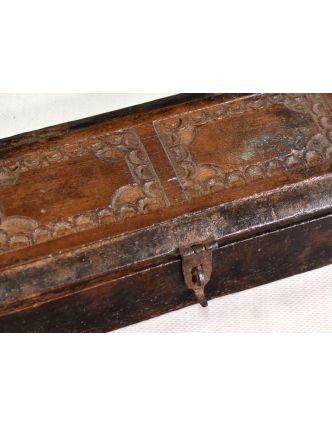Stará dřevěná truhlička z teakového dřeva, 30x17x9cm