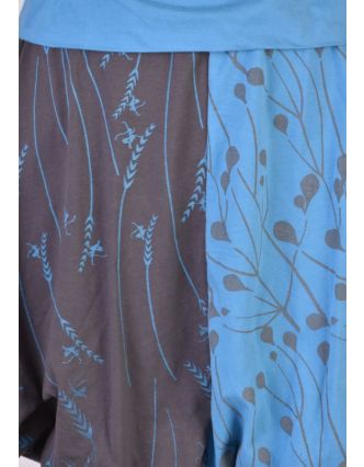 Krátká balonová sukně, šedo-modrá, elastický pas